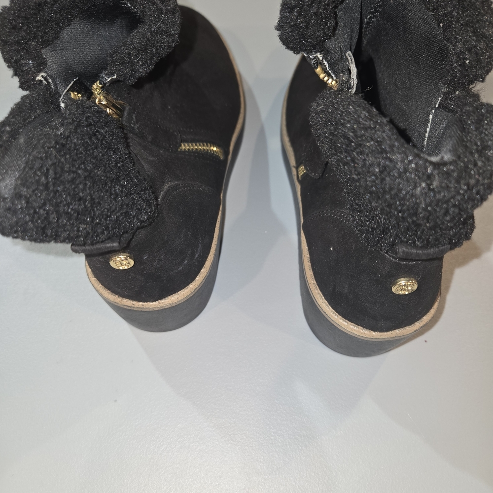 Bandolino Black Winter Boots with Shearling Trim (7c8) - Picture 2 of 8